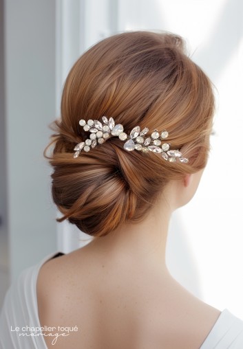 Duo de Peignes Mariage - Opales et Strass - Les Opalines