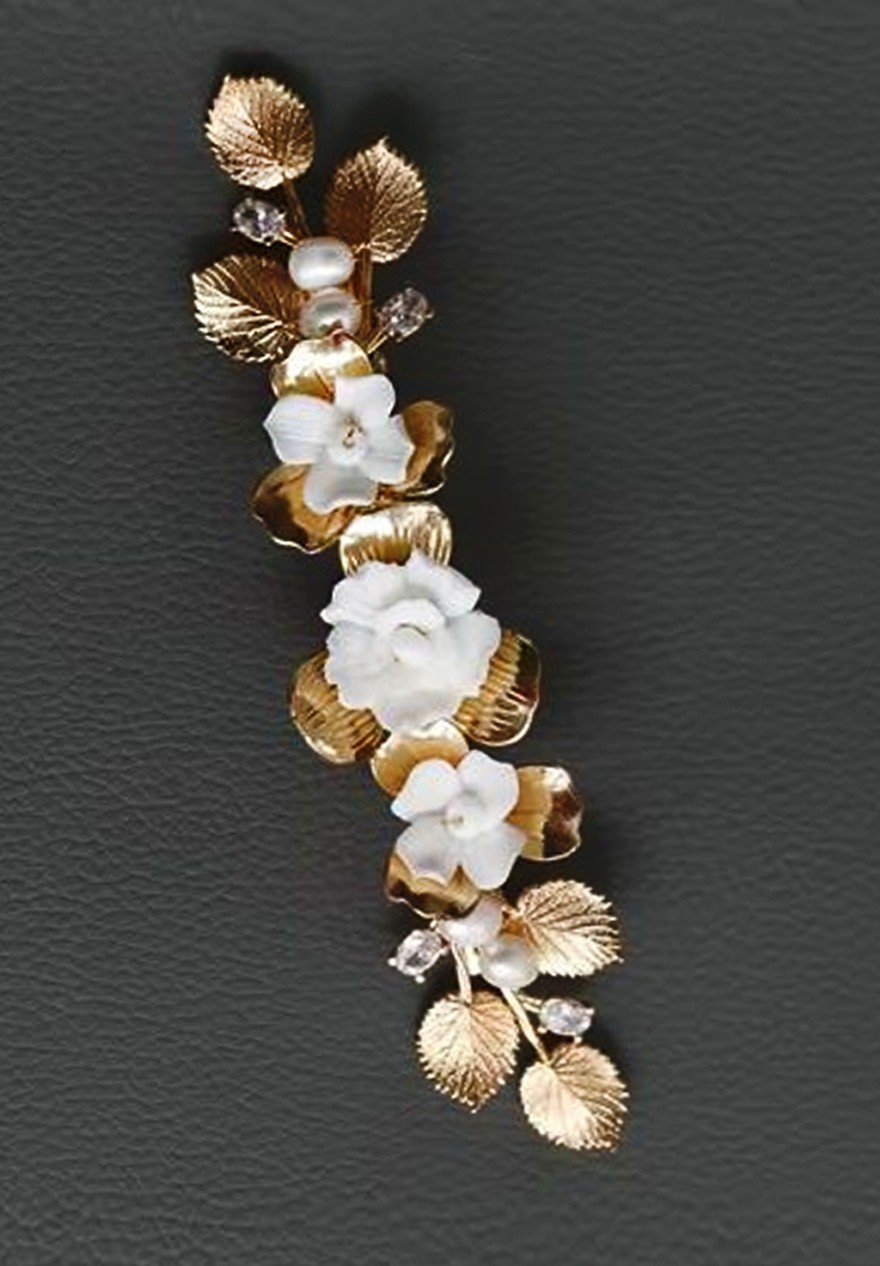 Barrette à Cheveux Blanche Dentelle Avec Perles Et étoiles Roses - Parfaite Pour Mariage Ou Danse