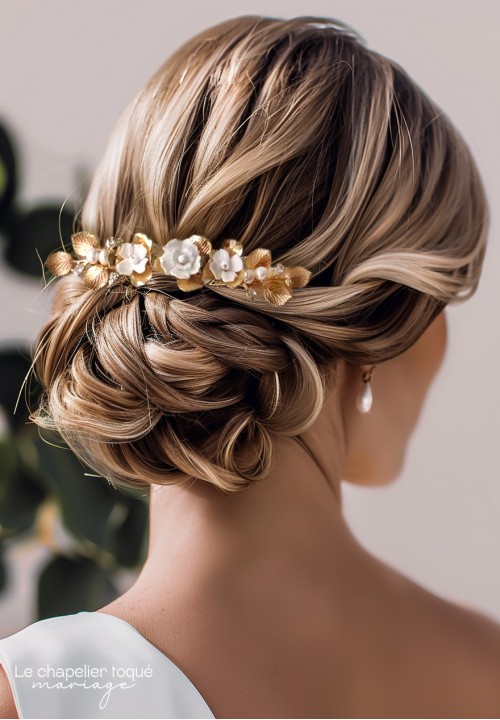 Barrette Perle Strass Vintage Doré - Épingle à Cheveux Cristal Pour Mariage Et Coiffures Élégantes