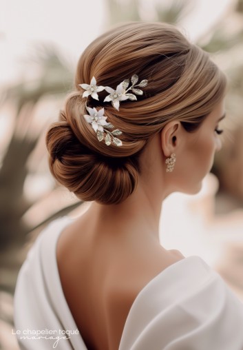 Ensemble de Trois Peignes Cheveux Mariage Fleuris - Les Poèmes