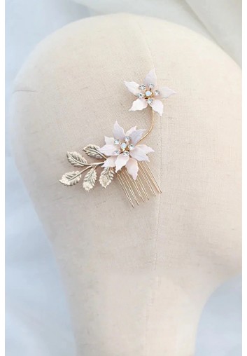 Ensemble de Trois Peignes Cheveux Mariage Fleuris - Les Poèmes