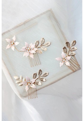 Ensemble de Trois Peignes Cheveux Mariage Fleuris - Les Poèmes