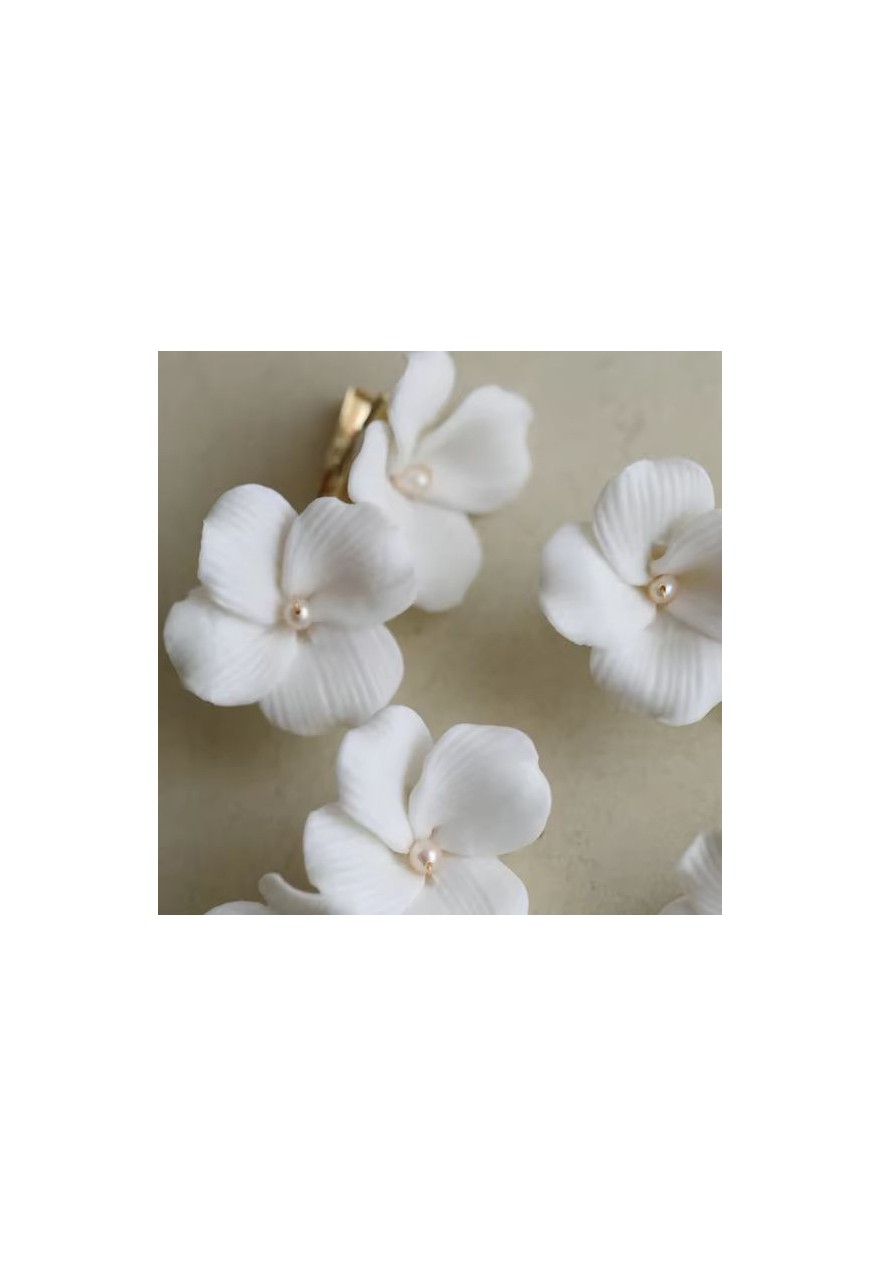 Pince à Cheveux Mariage - Fleur Et Perles Turquoise/crème, Neuve Avec étiquettes