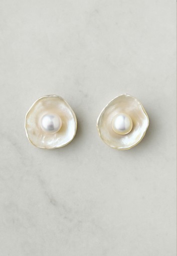 Boucles d Oreilles de Mariée en Perles d'eau douce et Nac - Les Ondines