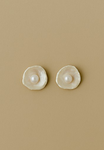 Boucles d Oreilles de Mariée en Perles d'eau douce et Nac - Les Ondines