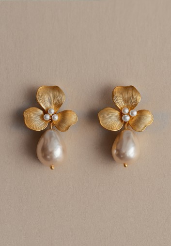 Boucles d’oreilles goutte d'eau douce et perles - Calista