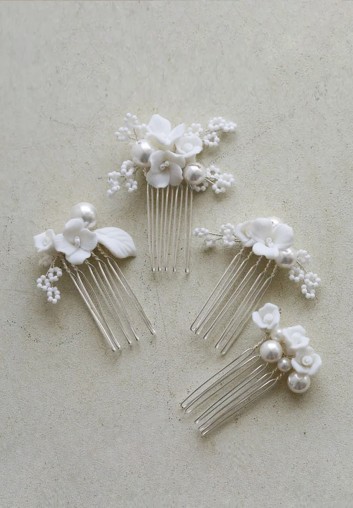 peigne cheveux mariage fleurs blanches boheme