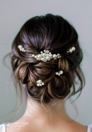 Ensemble de Peignes et Pics à Cheveux Mariage en Perles - Les Soies