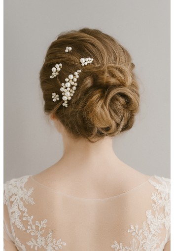 Ensemble de Peignes et Pics à Cheveux Mariage en Perles - Les Soies