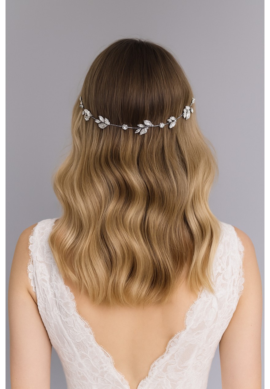 Couronne de Mariage Cristaux et Feuillages - Manon Couronne de Mariage Cristaux et Feuillages - Manon
