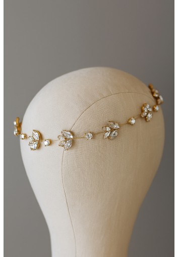 Couronne de Mariage Cristaux et Feuillages - Manon