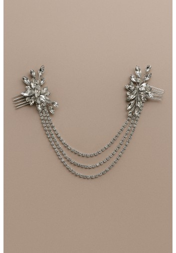 Double Peigne Cheveux Mariage Strass et Cristaux- Le Lyre