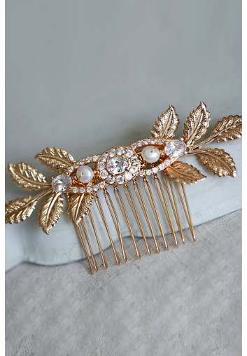 Peigne Cheveux Mariage Vintage - Cristaux et Perles - Le Baroque