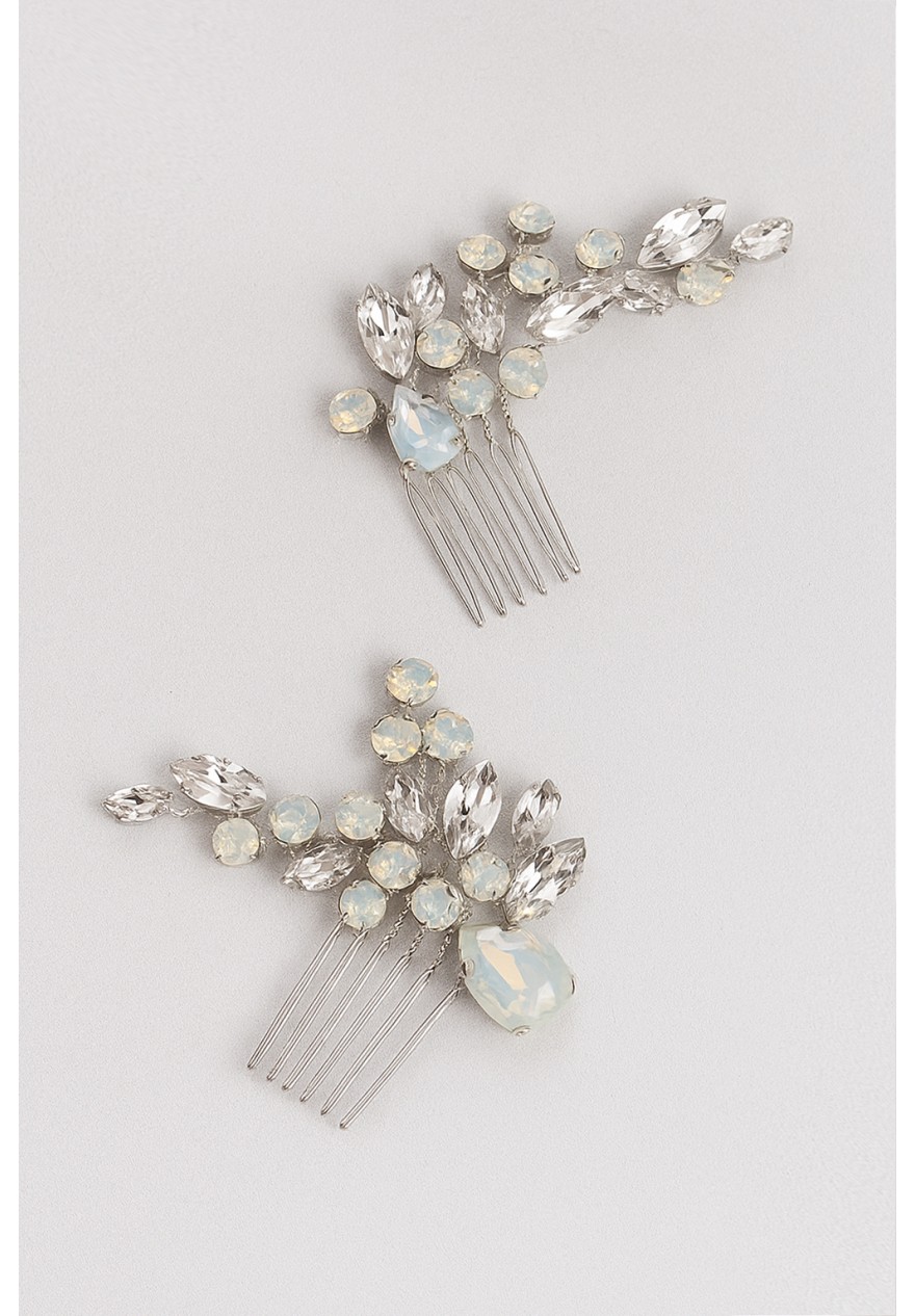 Duo de Peignes Mariage - Opales et Strass - Les Opalines Duo de Peignes Mariage - Opales et Strass - Les Opalines