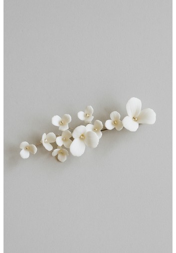 Pince Cheveux Mariage - Fleurs Porcelaine délicates - Lou