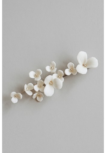 Pince Cheveux Mariage - Fleurs Porcelaine délicates - Lou