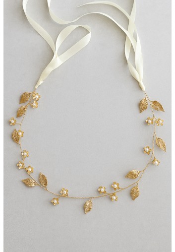 Tiare de Mariage Bohème Chic - Feuilles et Fleurs- Ethereal