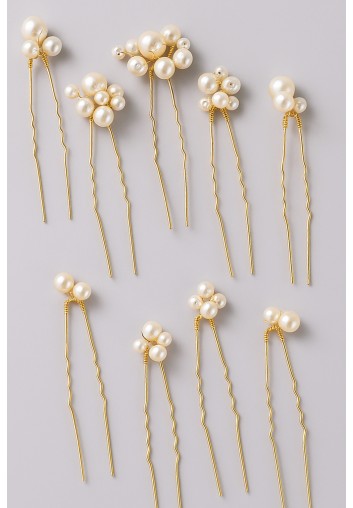 Ensemble de pics à chignon perles et strass - Les Perlées