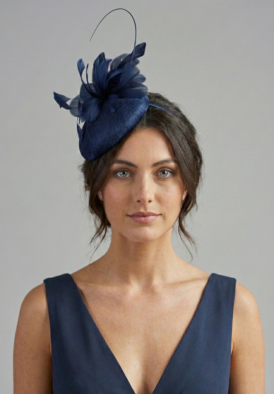 Chapeau Bibi Invitée de Mariage Marine Satin - Elsa