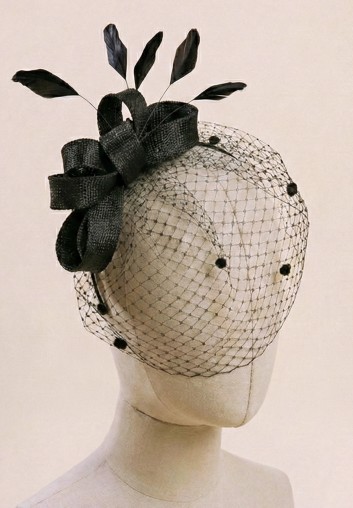 chapeau bibi voilette mariage noir