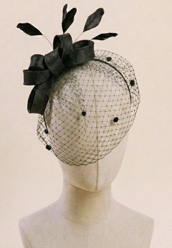 chapeau bibi voilette mariage noir