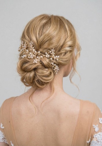 peigne cheveux mariage perle feuillages boheme