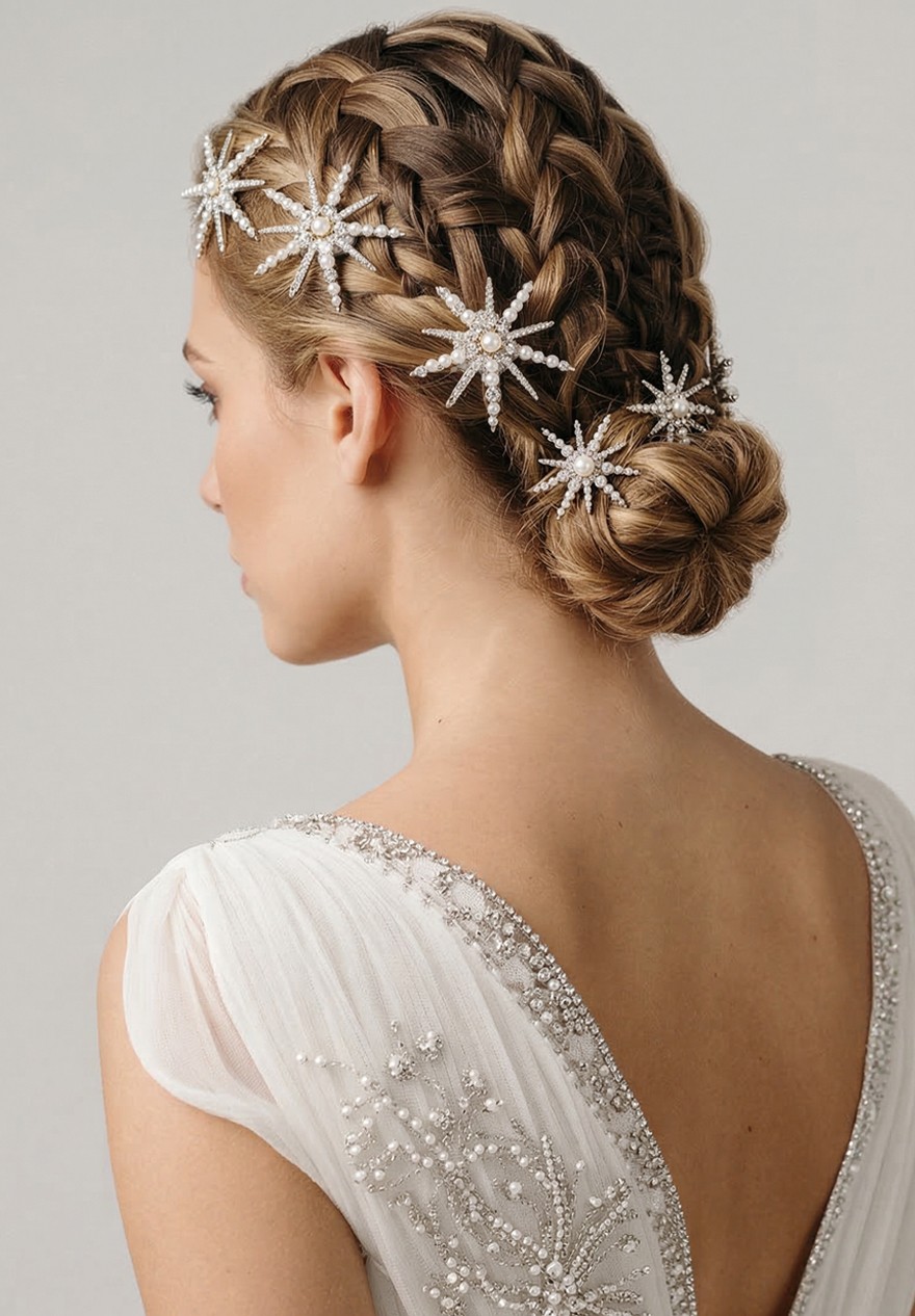 Peigne cheveux Etoile, Perles et Cristaux - Cassiopée
