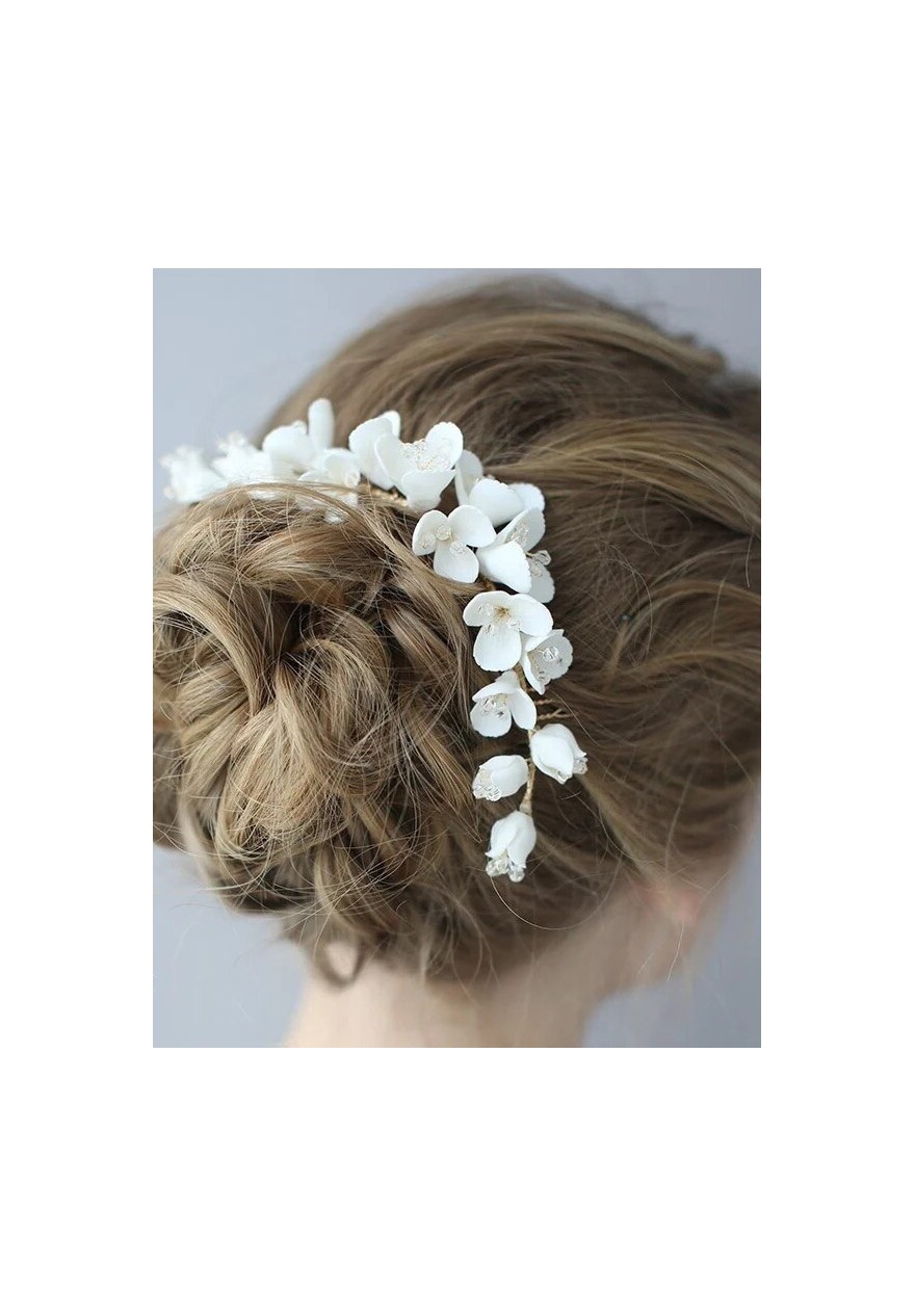 Accessoire cheveux Mariage fleurs Blanches