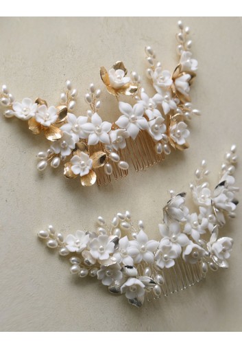 peigne cheveux mariage fleurs blanches boheme