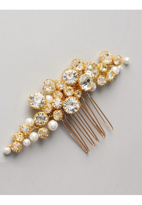 Peigne à cheveux de mariage Anémone Ivoire Fleurs en porcelaine et perles